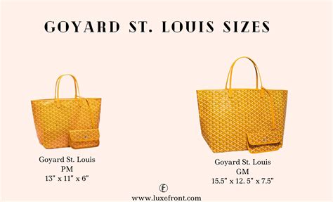 goyard st louis white|goyard st louis tote sizes.